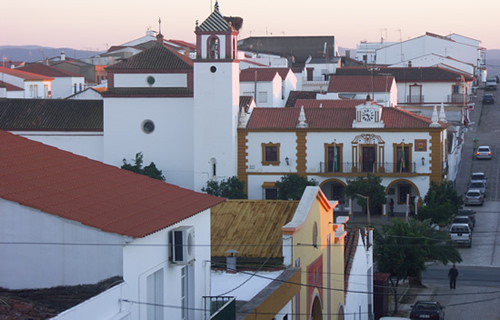 panor�mica de casas y edificios centrales,