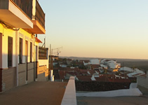 Vista de casas al atardecer